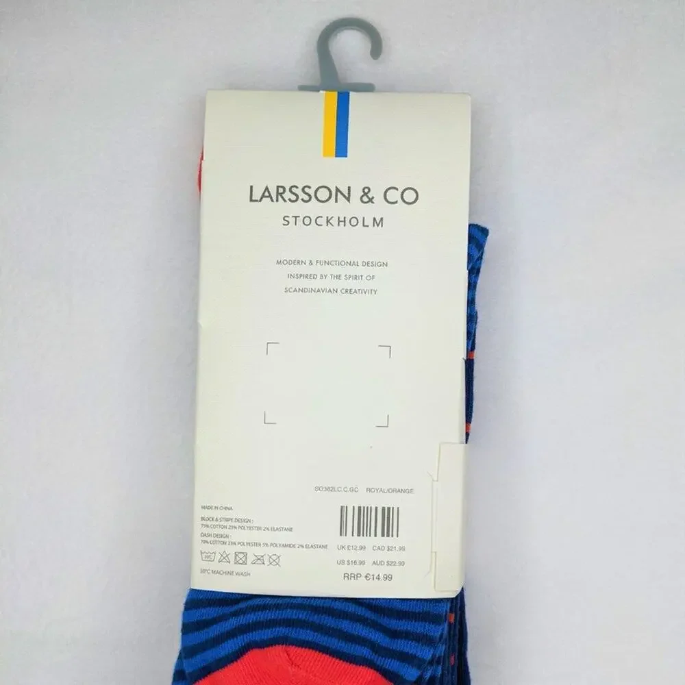 Larsson & Co Men's Crew Socks Abstract Print 7-12 Multipack
